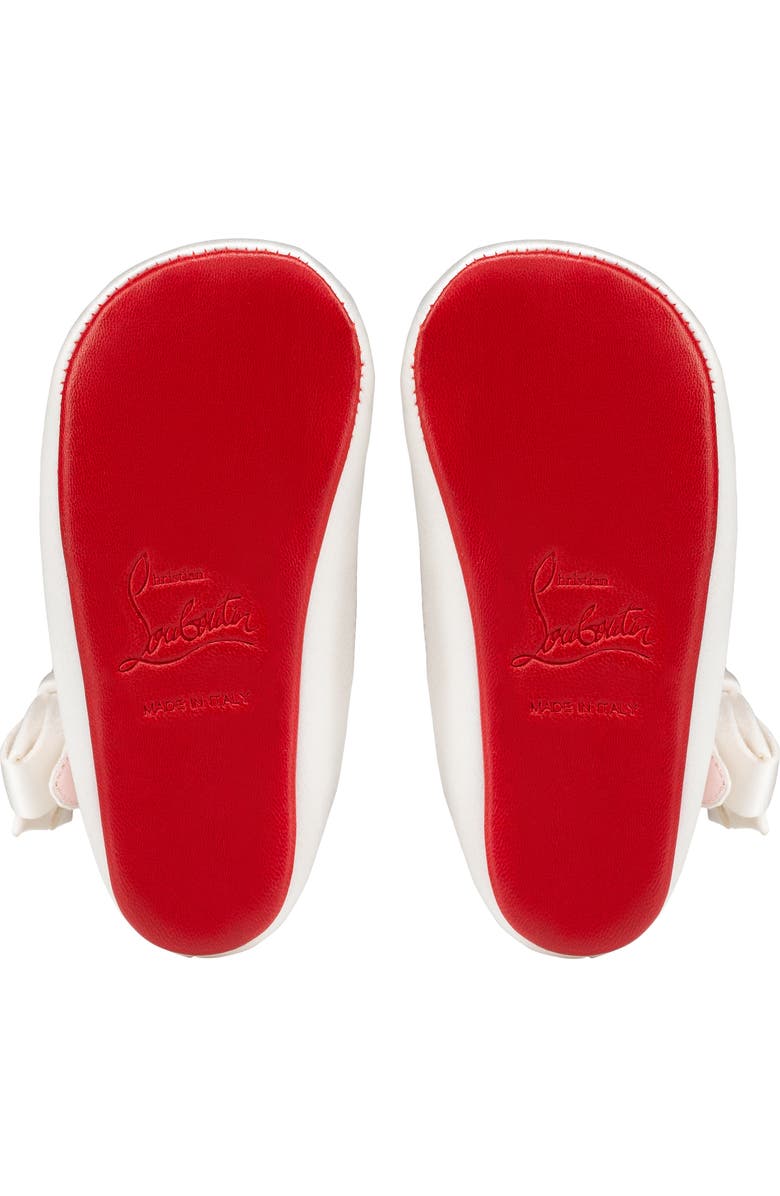 Christian Louboutin Lou Babe Silk Crepe Satin Crib Shoe, Alternate, color,