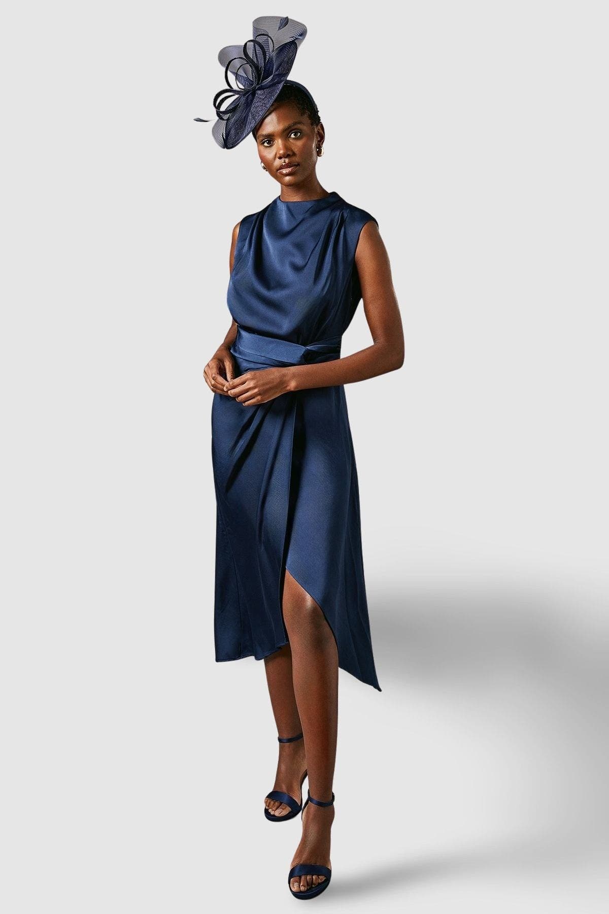 twist waist midi dress Plus Size Twist Front A-Line Midi Dress
