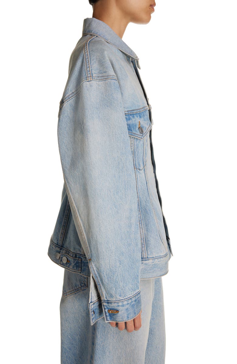 Balenciaga Hourglass Denim Jacket, Alternate, color, 