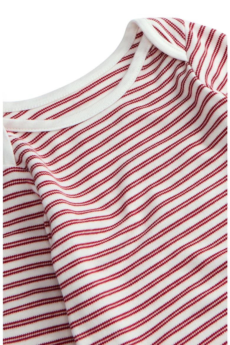 Stripe Long Sleeve Bodysuit, Alternate, color, Red Stripe