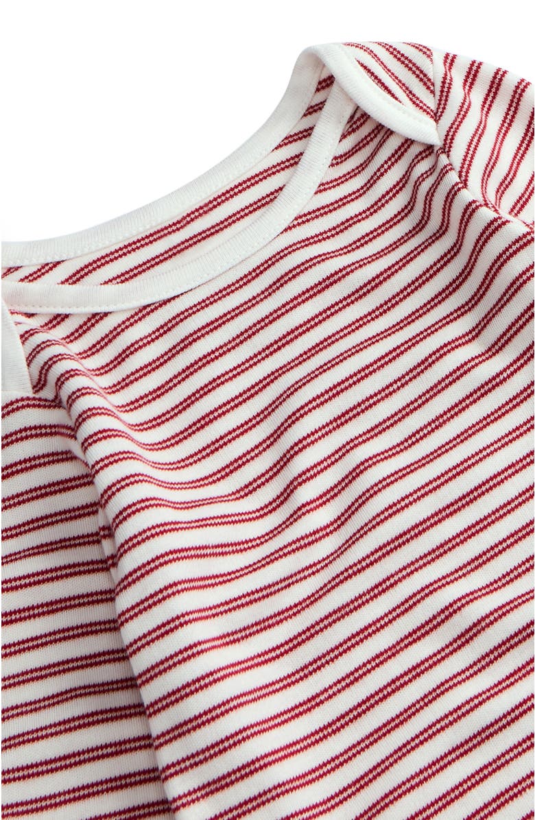 MORI Stripe Long Sleeve Bodysuit, Alternate, color, Red Stripe