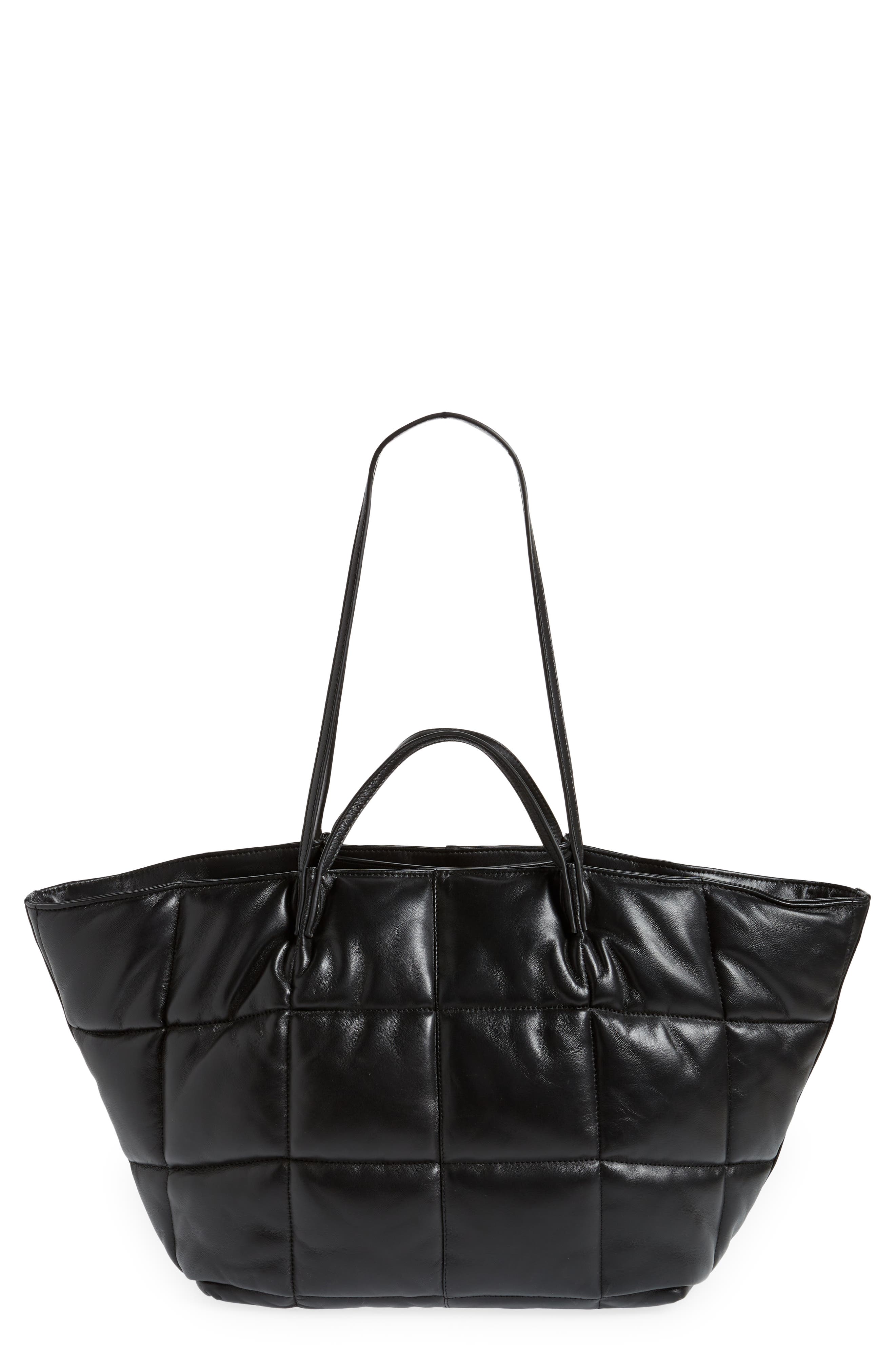 AllSaints Nadaline Quilted Leather Tote, Main, color, 