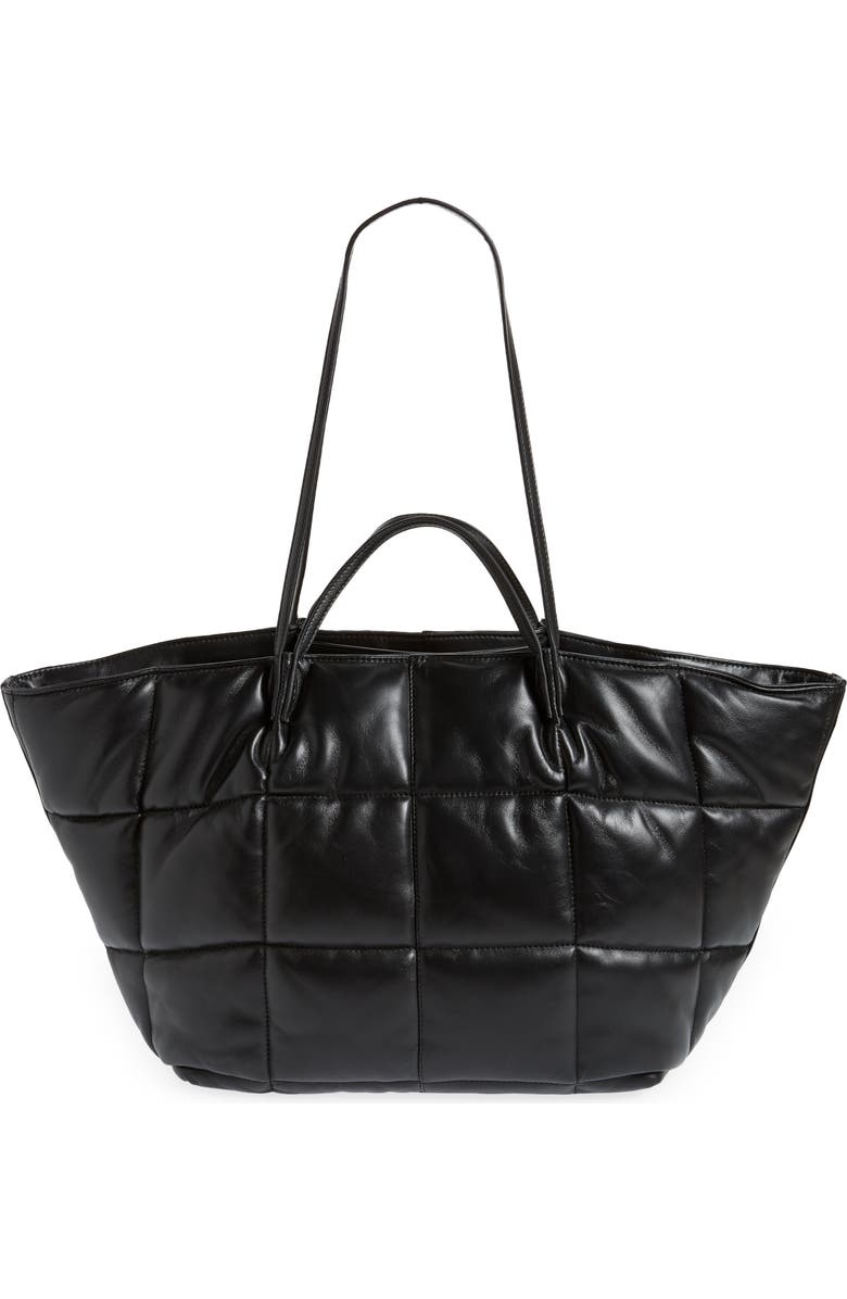 AllSaints Nadaline Quilted Leather Tote, Main, color,