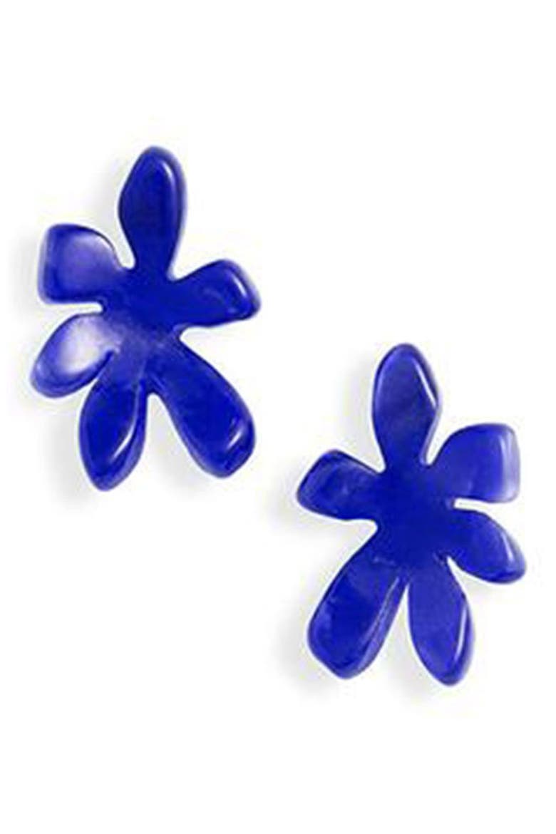 Paper Lily Stud Earrings, Main, color, ROYAL BLUE