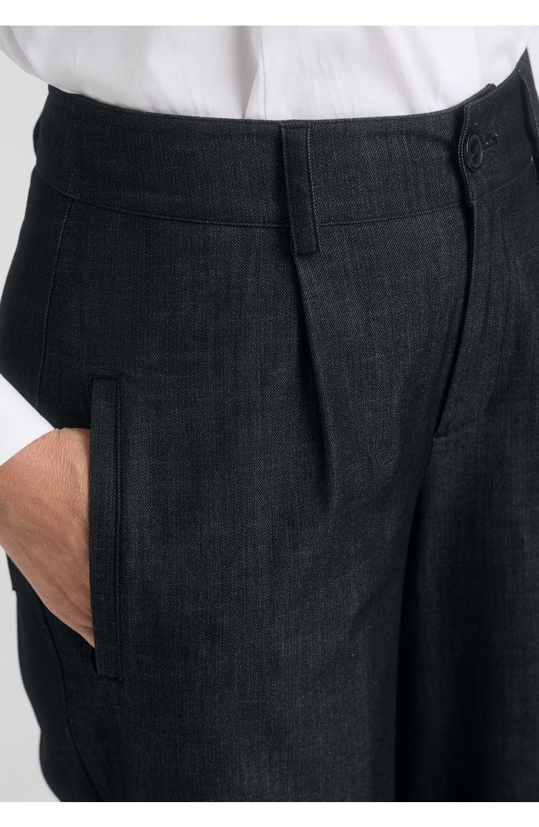 Jessica London Slubbed Denim Trouser, Alternate, color, Black