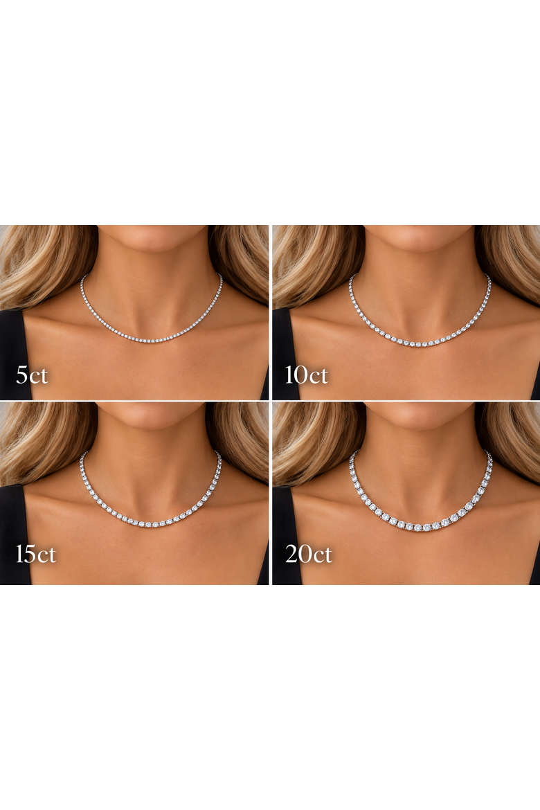 5 - 20ct Platinum Diamond Tennis Necklace 18" Lab Grown, Alternate, color, Platinum - 5Ct
