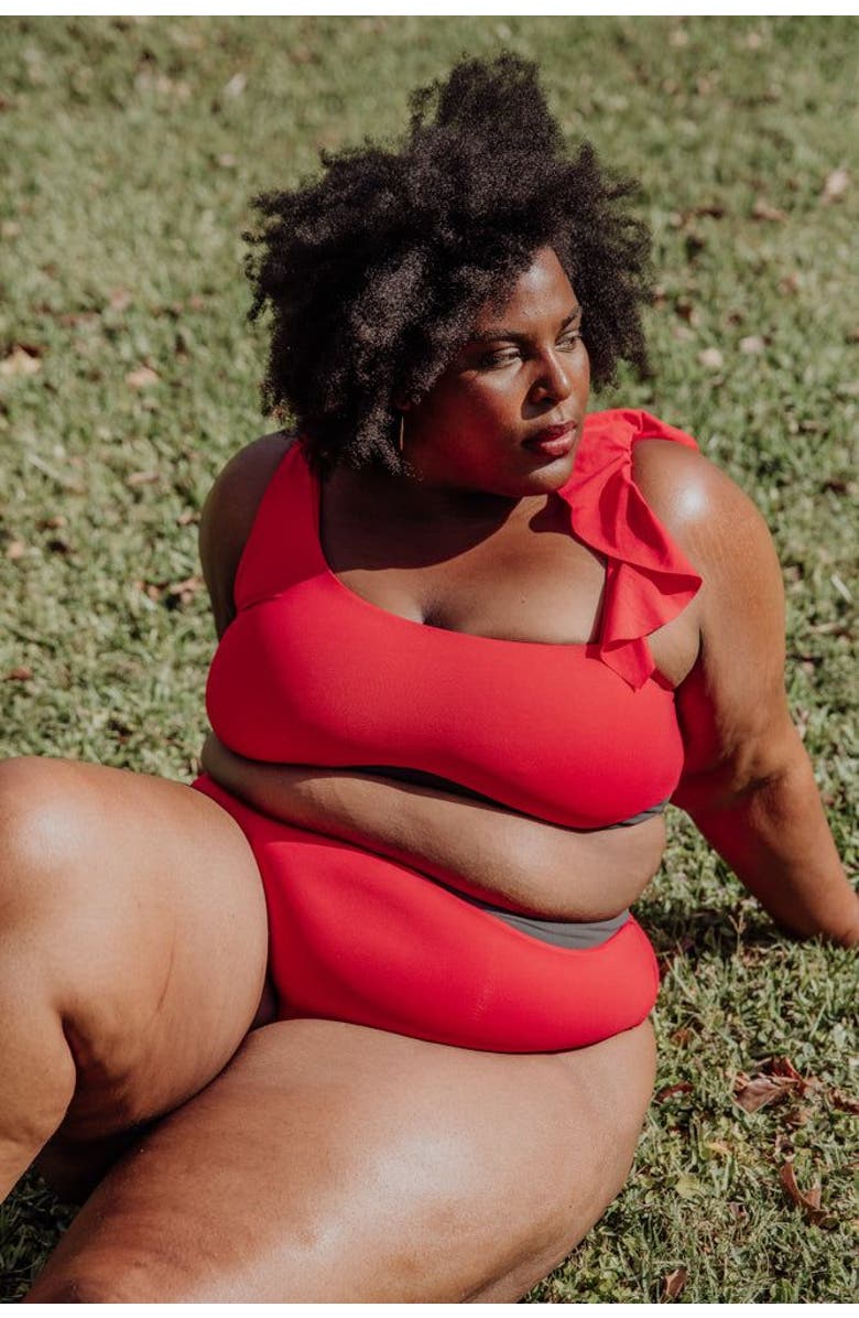 Mary Mercedes Rafaela Contouring Bikini Bottom, Alternate, color, Red