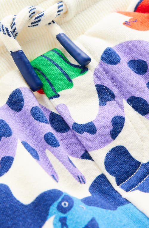 Shop Mini Boden Kids' Pet Print Cotton Joggers In Oatmeal Rainbow Pets