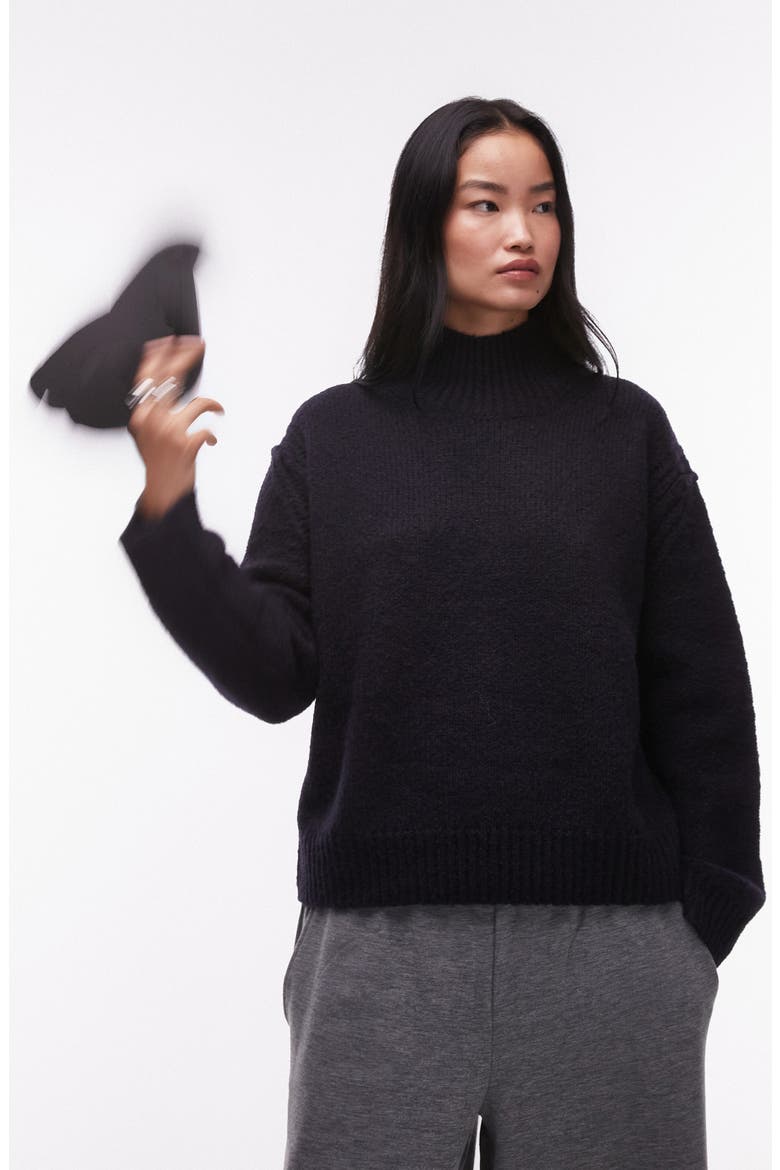 Turtleneck Sweater, Main, color, NAVY