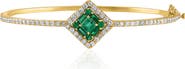 Mindi Mond Clarity Cube Emerald & Diamond Hinge Bracelet