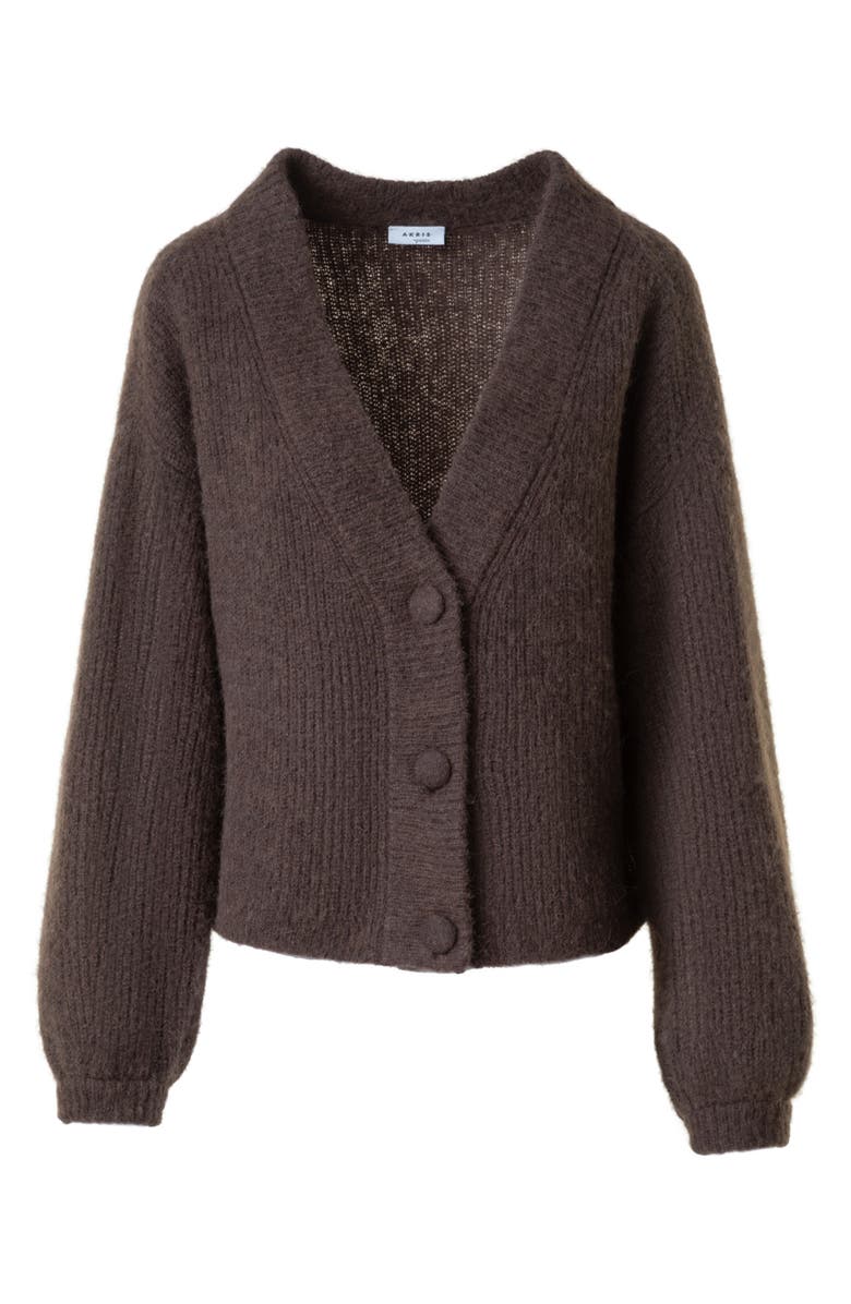 Akris punto Oversize Alpaca Blend Cardigan, Alternate, color, Bark