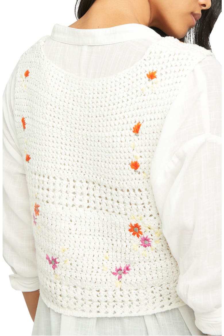 Wildflowers Crop Cardigan, Alternate, color, DAISY COMBO