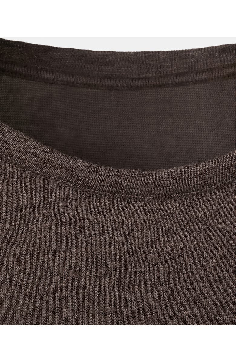 MANGO Linen T-Shirt, Alternate, color, Brown