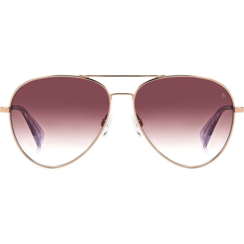 Rag & Bone 59mm Aviator Sunglasses In Red Gold/burgundy Shaded
