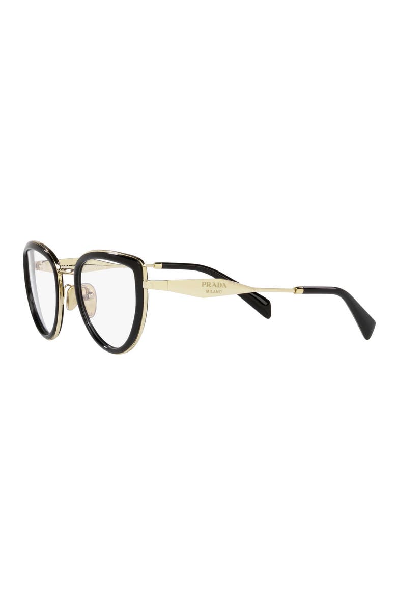 49mm Small Pillow Optical Glasses, Alternate, color, BLACK