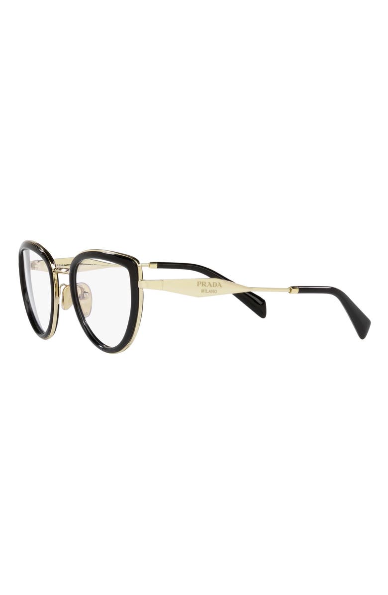Prada 49mm Small Pillow Optical Glasses, Alternate, color, 