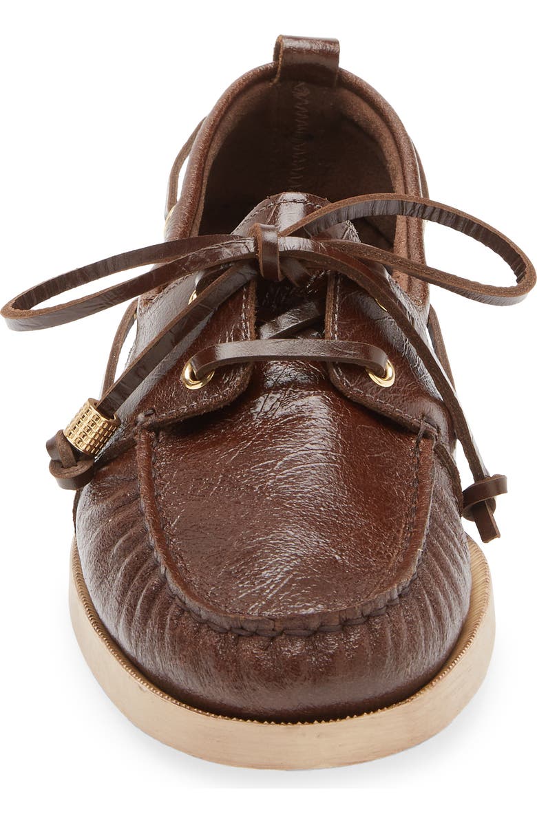 Golden Goose Moc Toe Boat Shoe, Alternate, color, Dark Brown