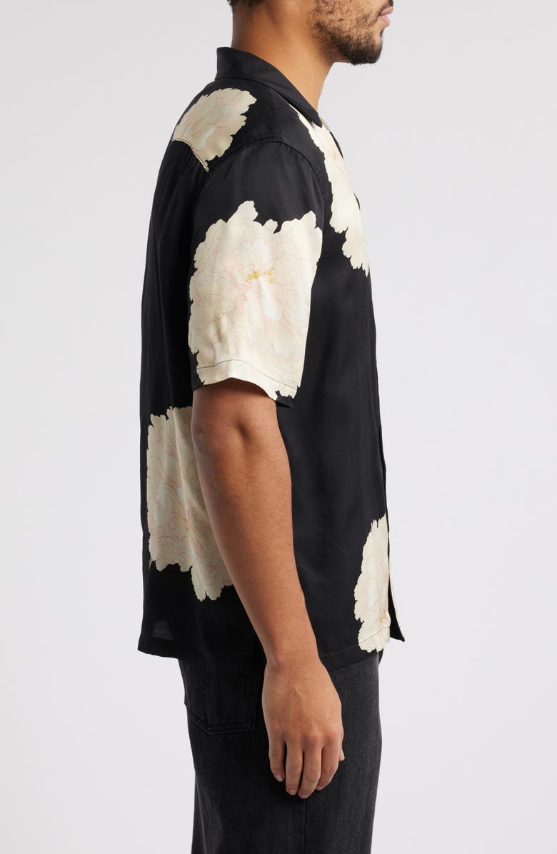 AllSaints Fleur Short Sleeve Camp Shirt, Alternate, color,