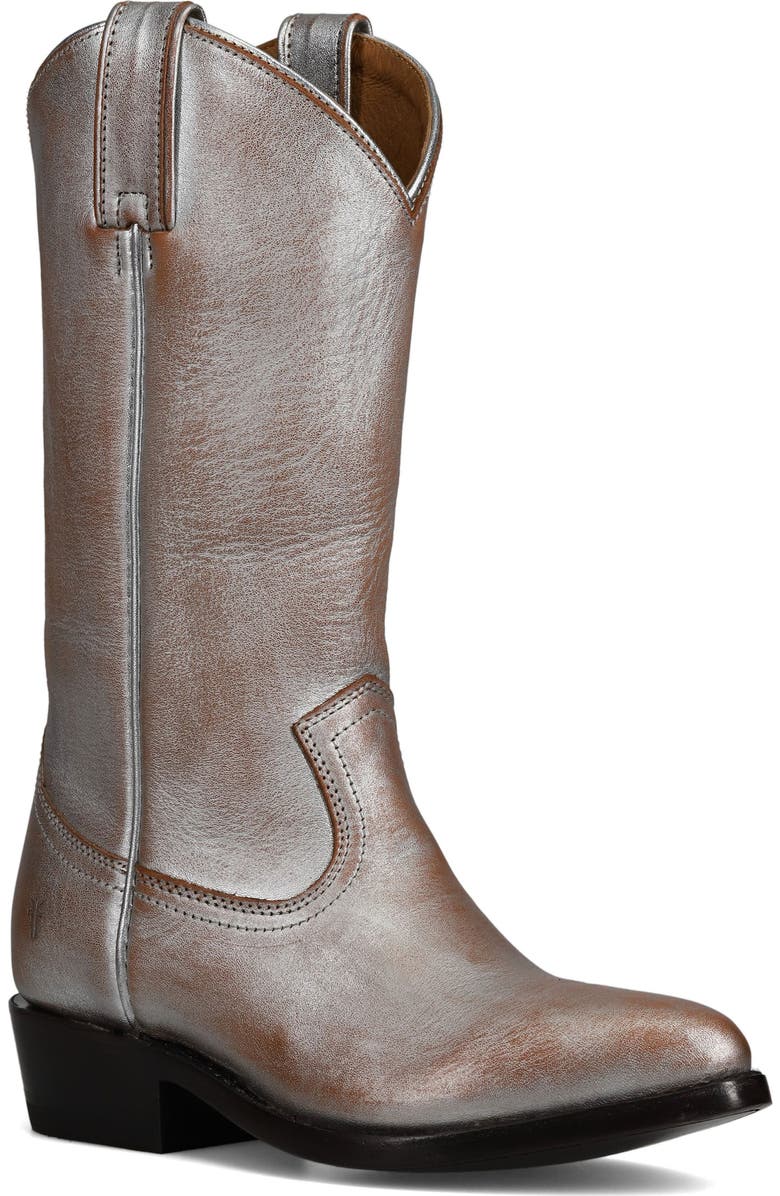 Frye Billy Western Boot, Main, color, Silver