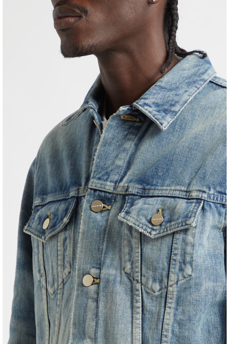 Classic Selvedge Denim Trucker Jacket, Alternate, color, VINTAGE INDIGO