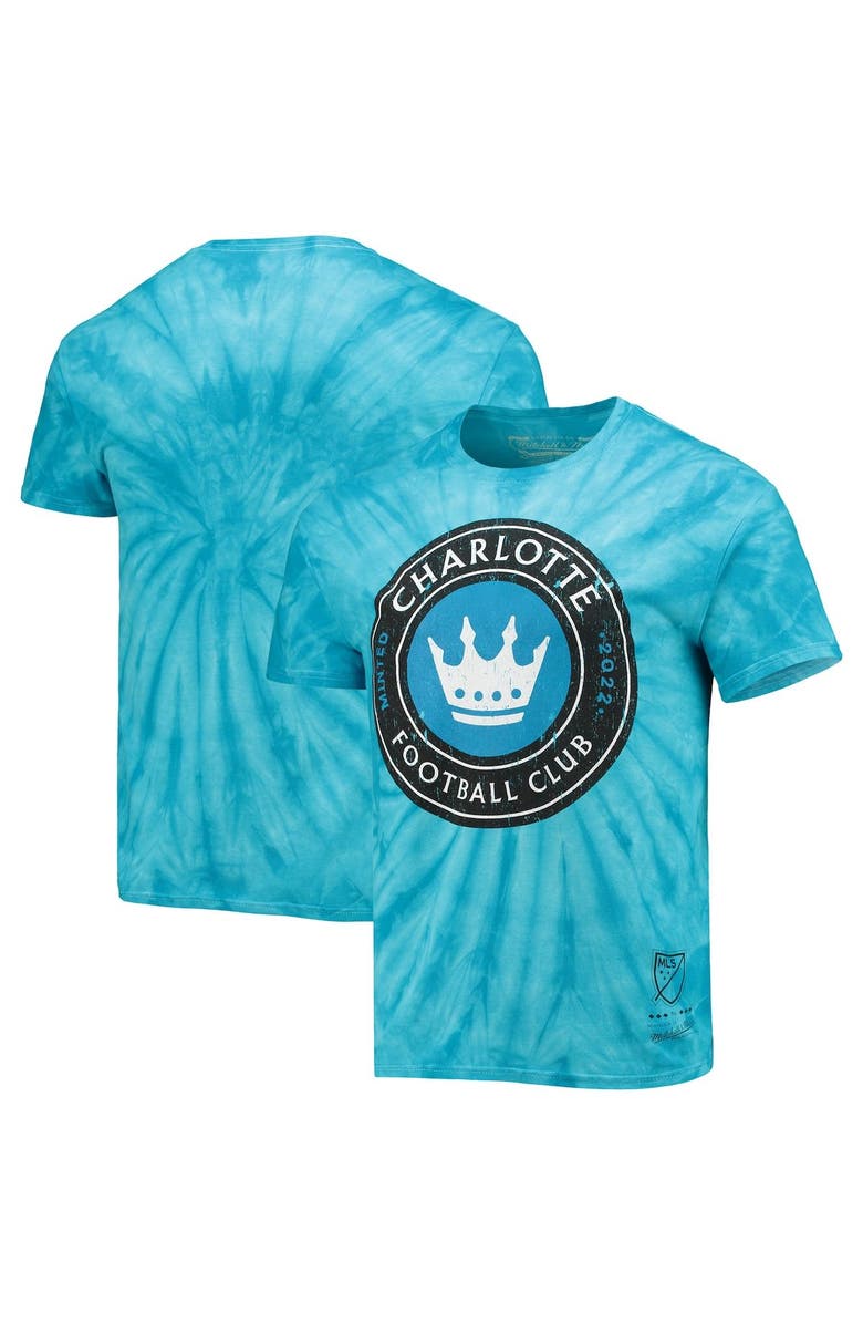 Mitchell & Ness Men's Mitchell & Ness Blue Charlotte FC Vintage Tie Dye T-Shirt, Main, color, 
