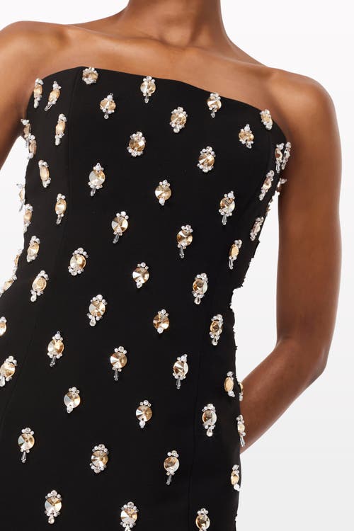 Jenny Packham Snowdrop Embellished Strapless Maxi Dress In Black