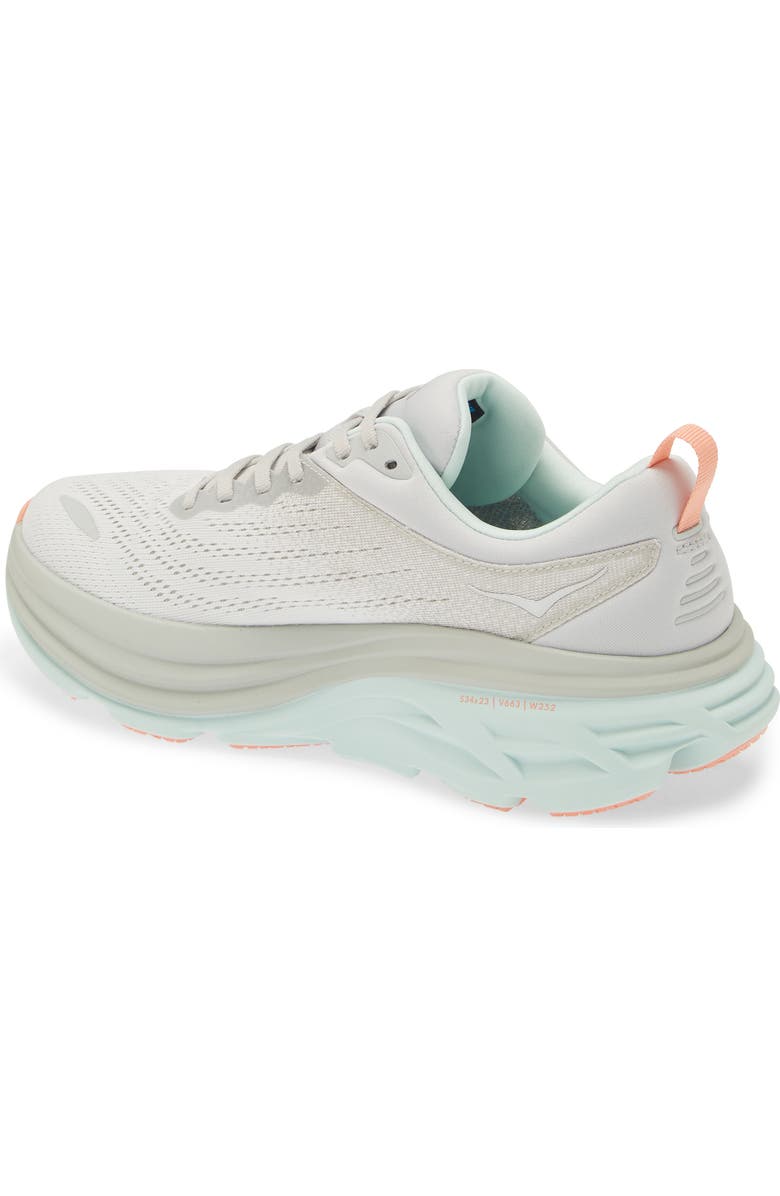 HOKA Bondi 8 Running Shoe, Alternate, color, Stardust / Aqua Breeze