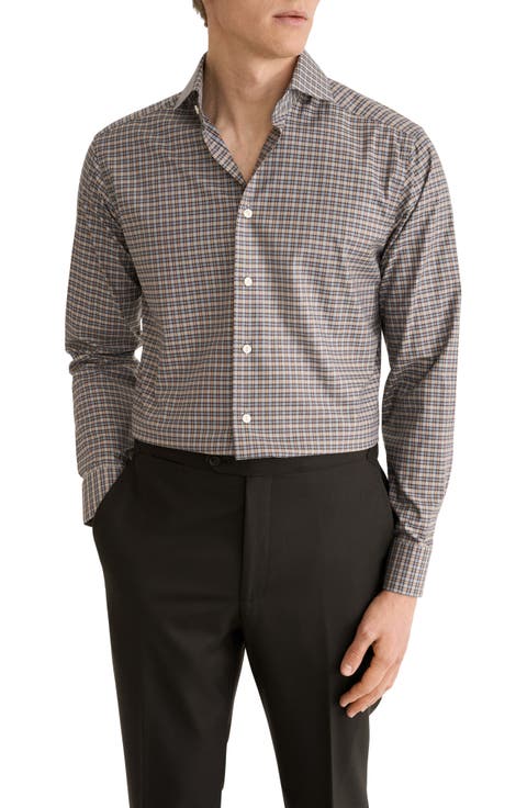 Slim Fit Checked Cotton Shirt