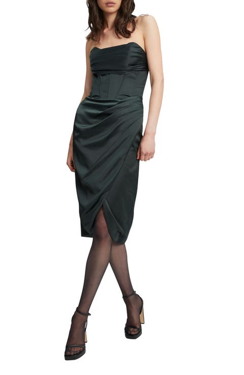 Jamila Strapless Satin Corset Dress