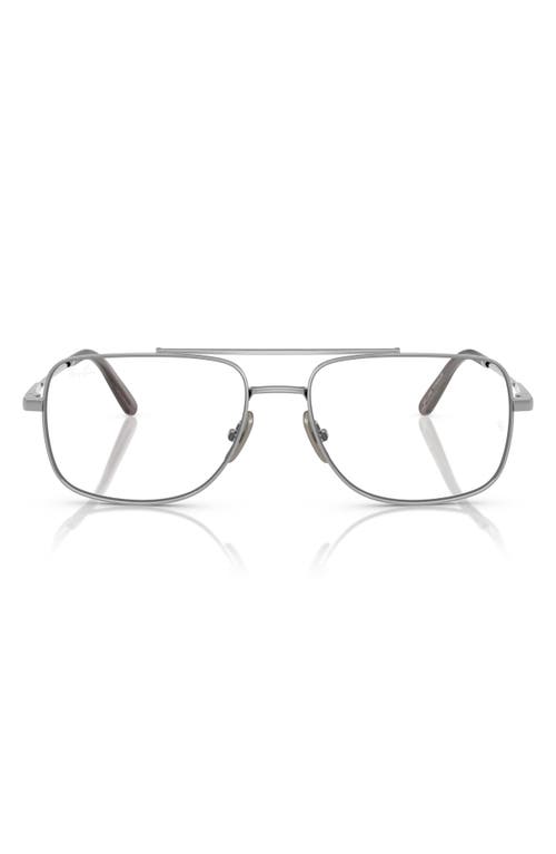 Ray Ban Ray-ban 58mm Square Optical Glasses In Silver
