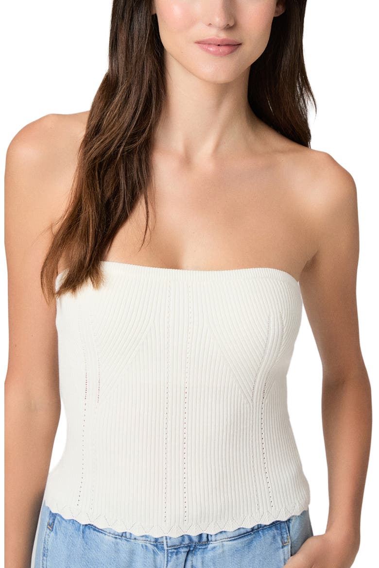 Valentine Strapless Rib Top, Alternate, color, WHITE