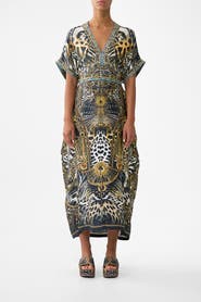 Camilla Short Sleeve Kaftan With Tie Waist