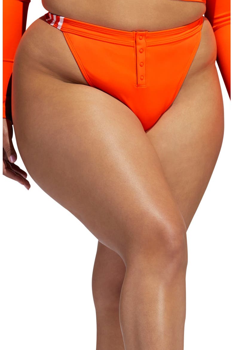High Cut Bikini Bottoms, Main, color, SOLAR ORANGE/ WHITE
