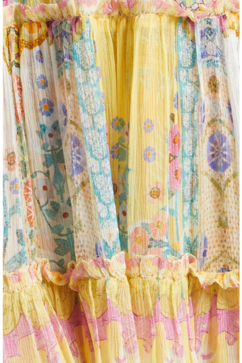 Barcelona Print Tiered Silk Sundress, Alternate, color, BARCELONA BEB