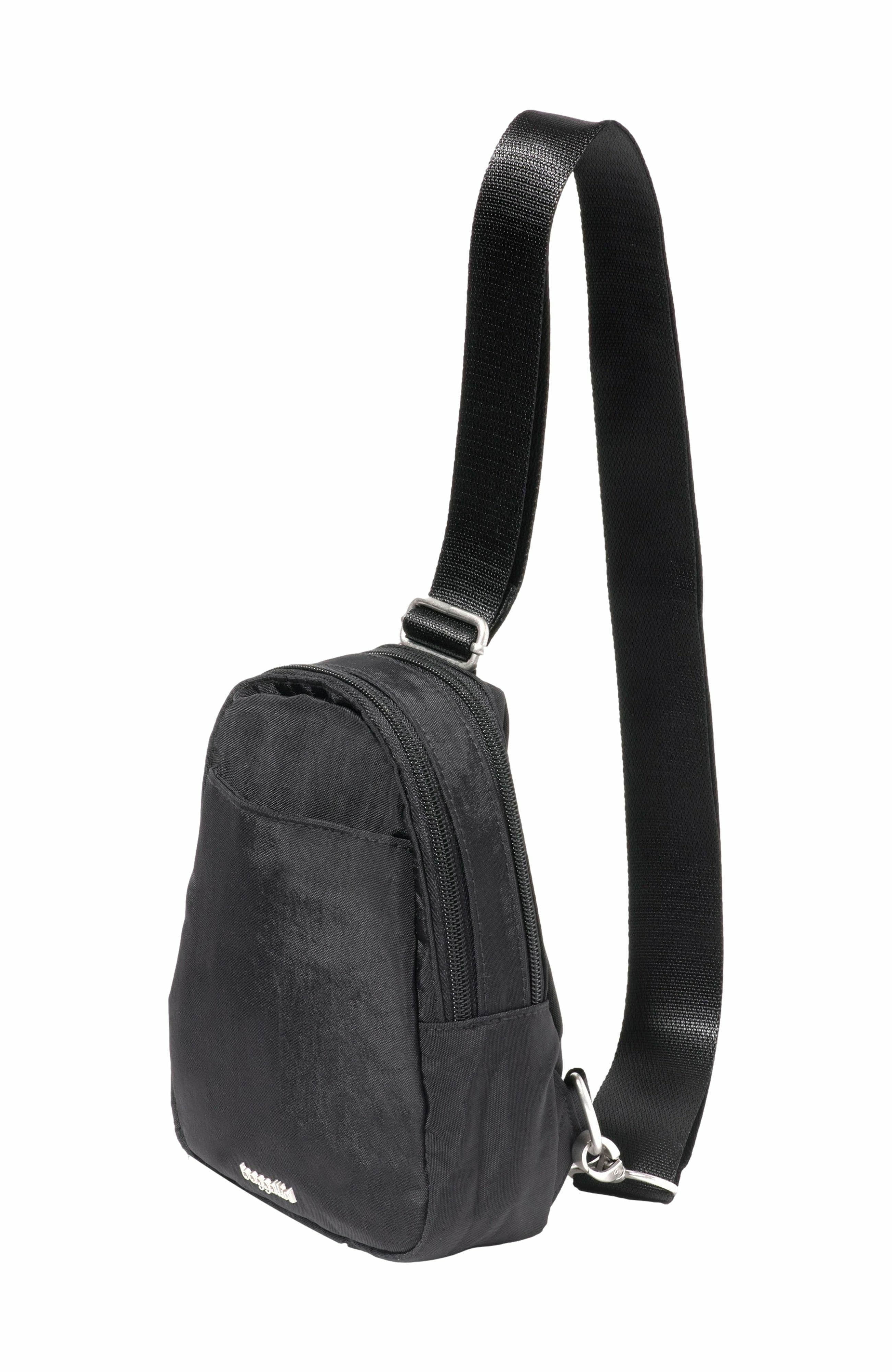 BAGGALLINI Double Zip Mini Sling Bag, Alternate, color, Black