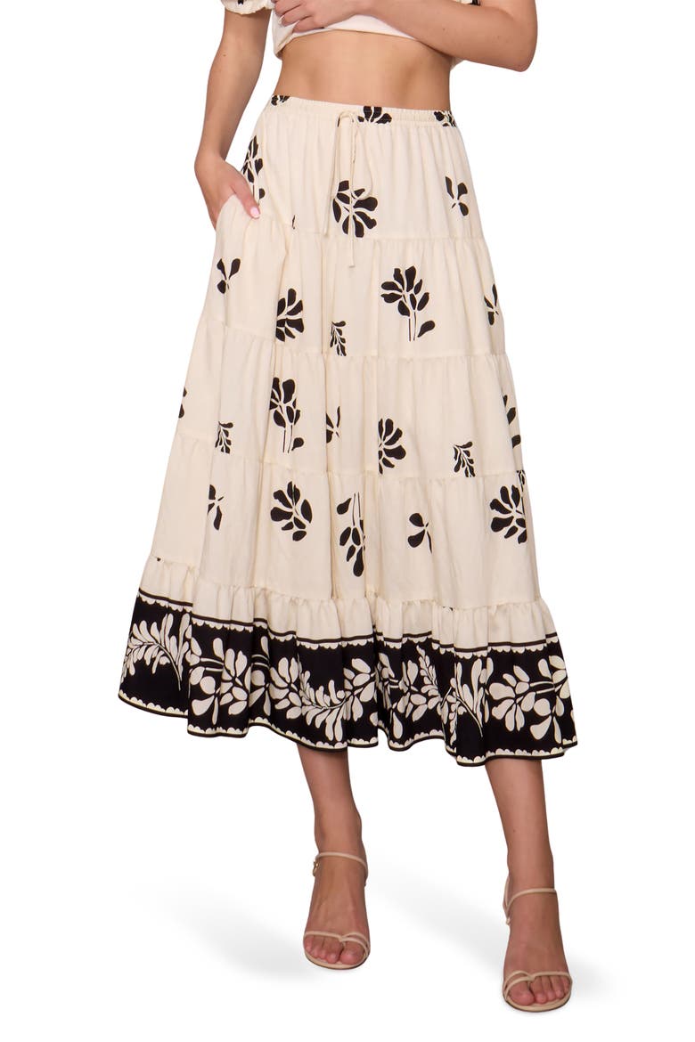 Midi Skirt, Main, color, BONE BLACK FLORAL