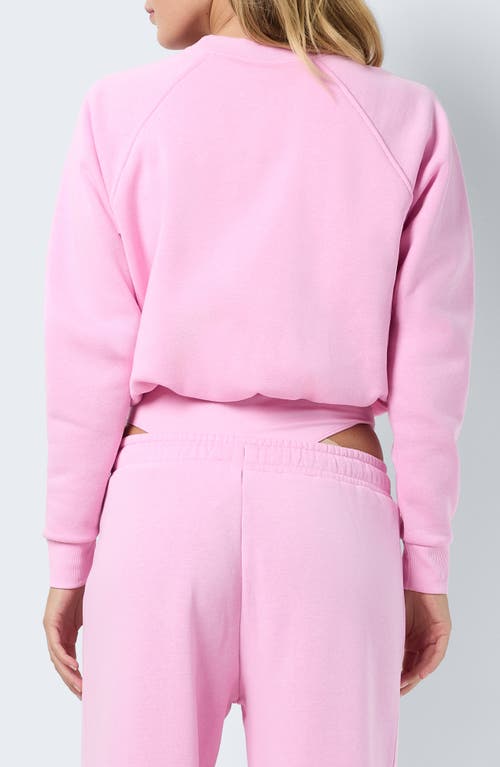 Shop Noisy May Arya Cotton Blend Sweatshirt Bodysuit In Bonbon