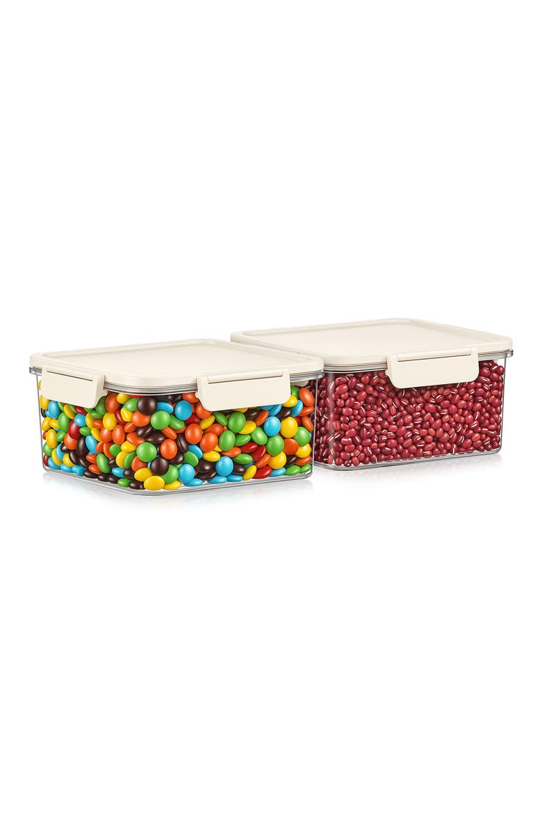 Set of 2 Airtight Food Storage Containers, Alternate, color, NO COLOR