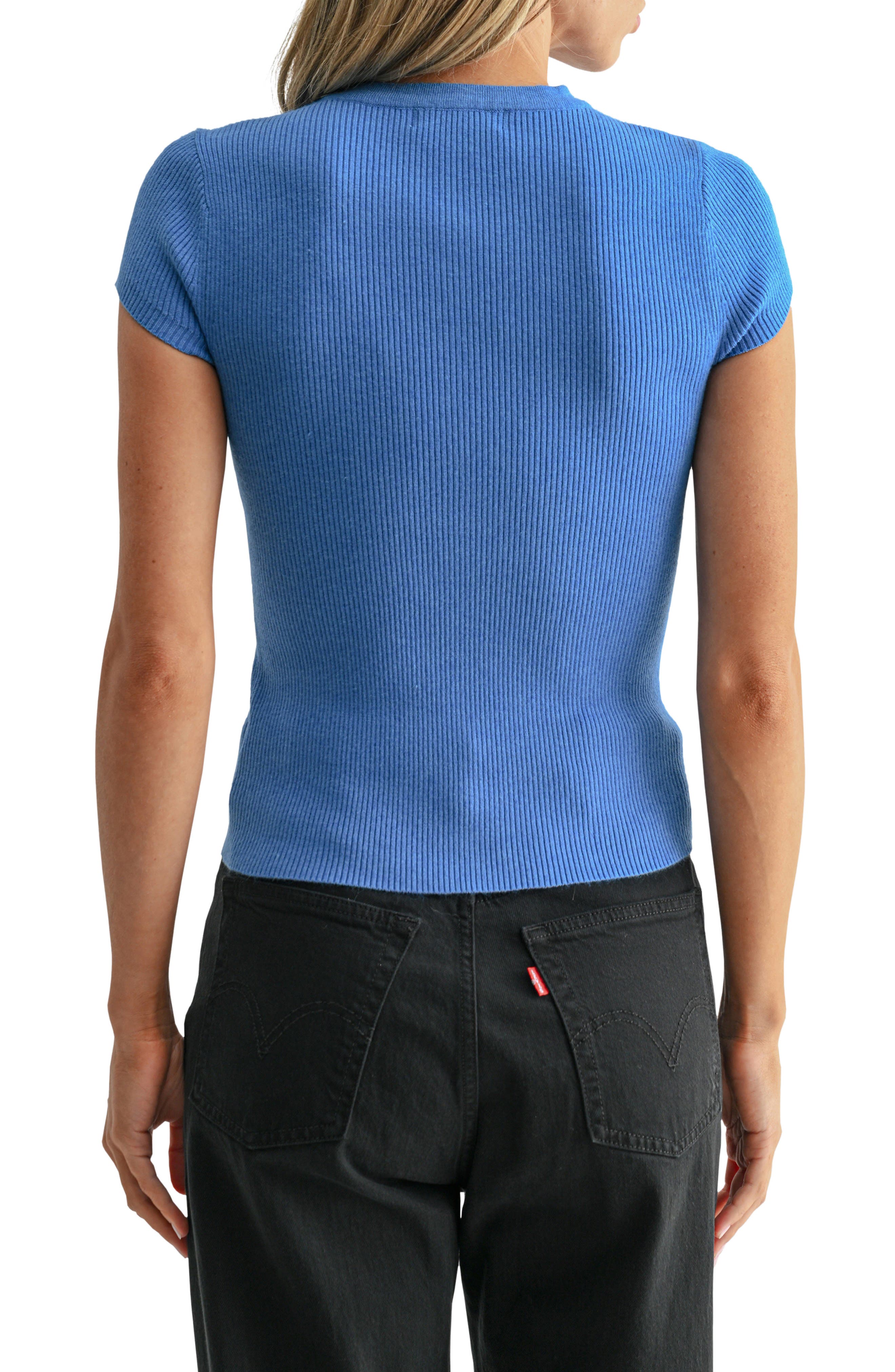 Cap Sleeve Rib Knit Cardigan Top (Women) | Nordstrom