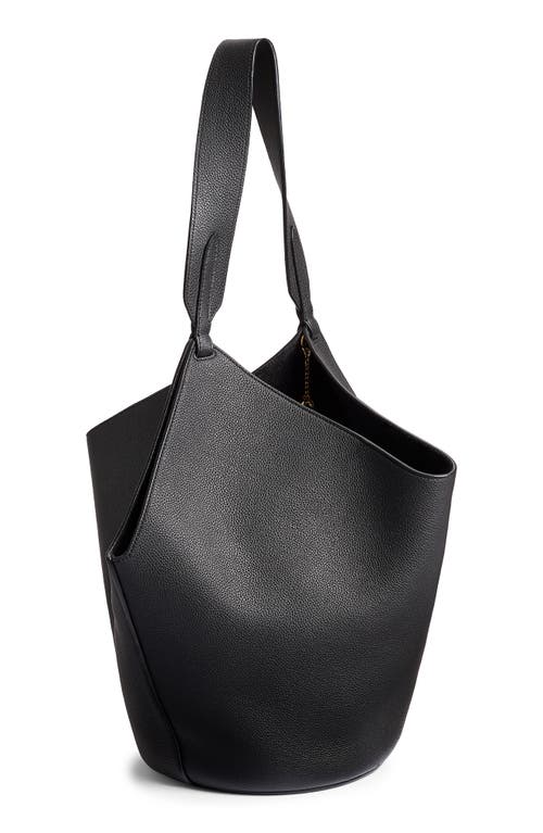 Khaite Small Lotus Leather Top Handle Bag In Black 200