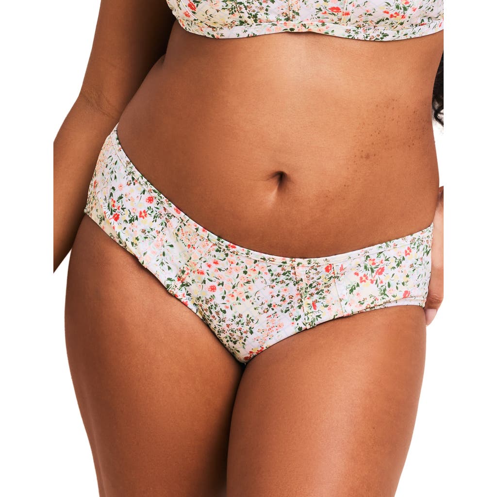 Shop Adore Me Valcea Swimwear Hipster Bikini Bottom In Floral White