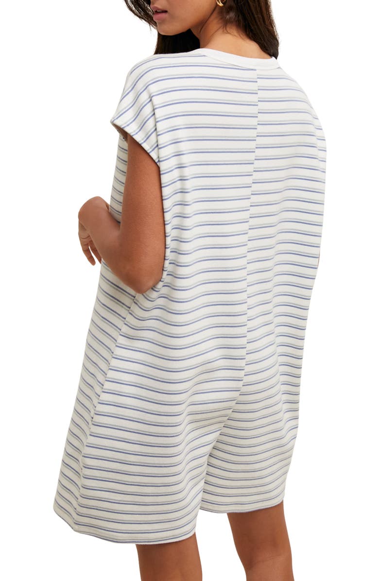 WISHLIST Striped Knit Romper, Alternate, color, Blue Combo