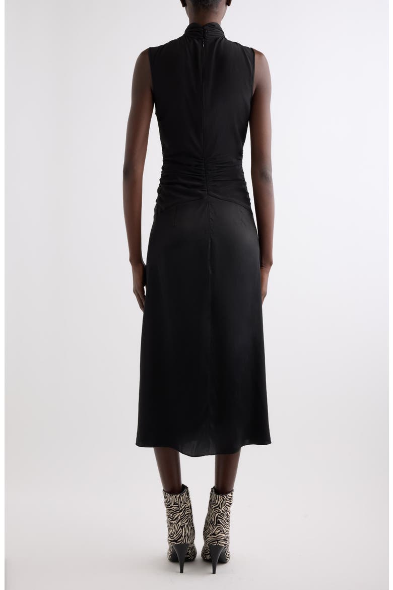 Delfi Silk Midi Dress, Alternate, color, BLACK
