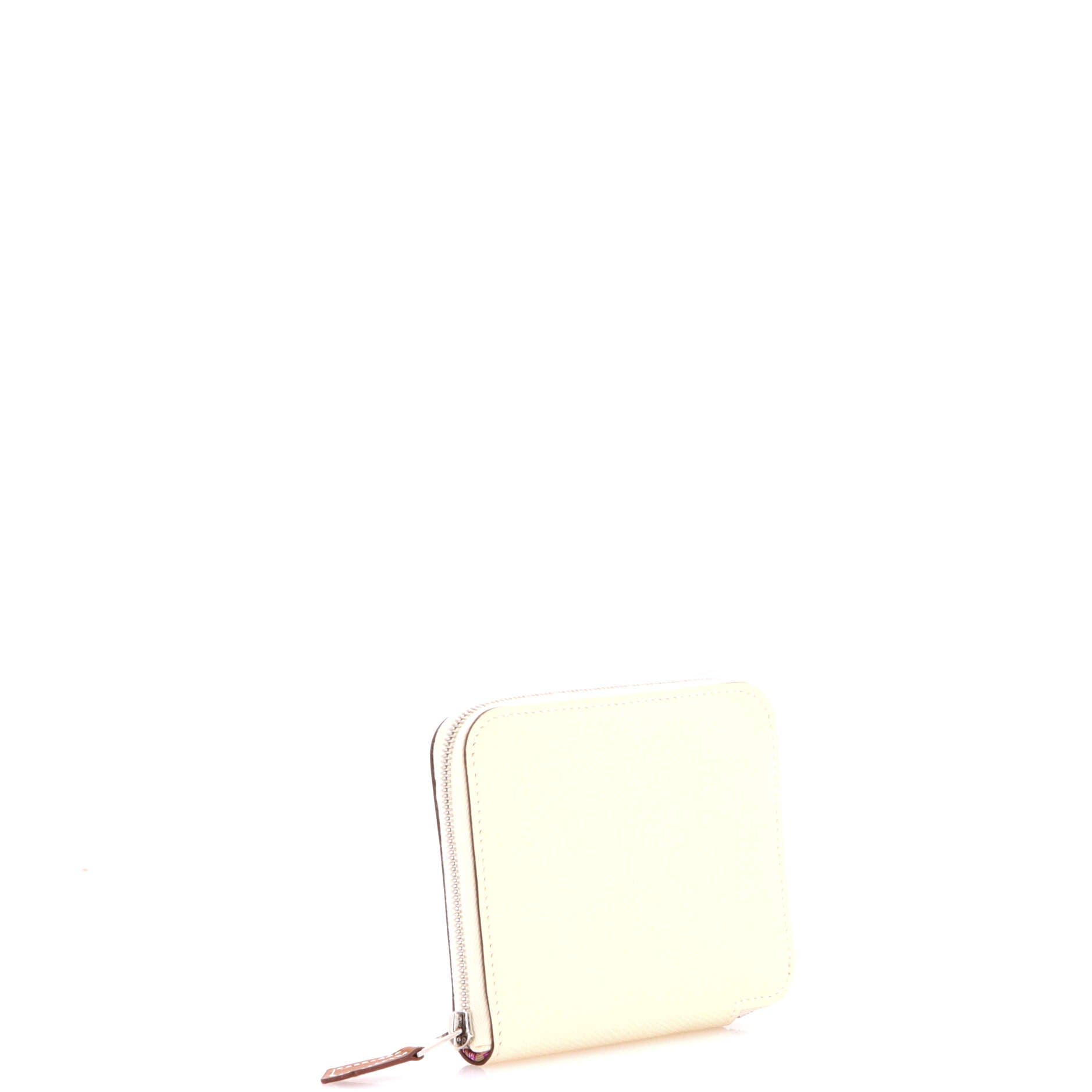 Pre-Owned Hermes Azap Zip Around Wallet Silk'in Epsom Compact, Alternate, color, Nata