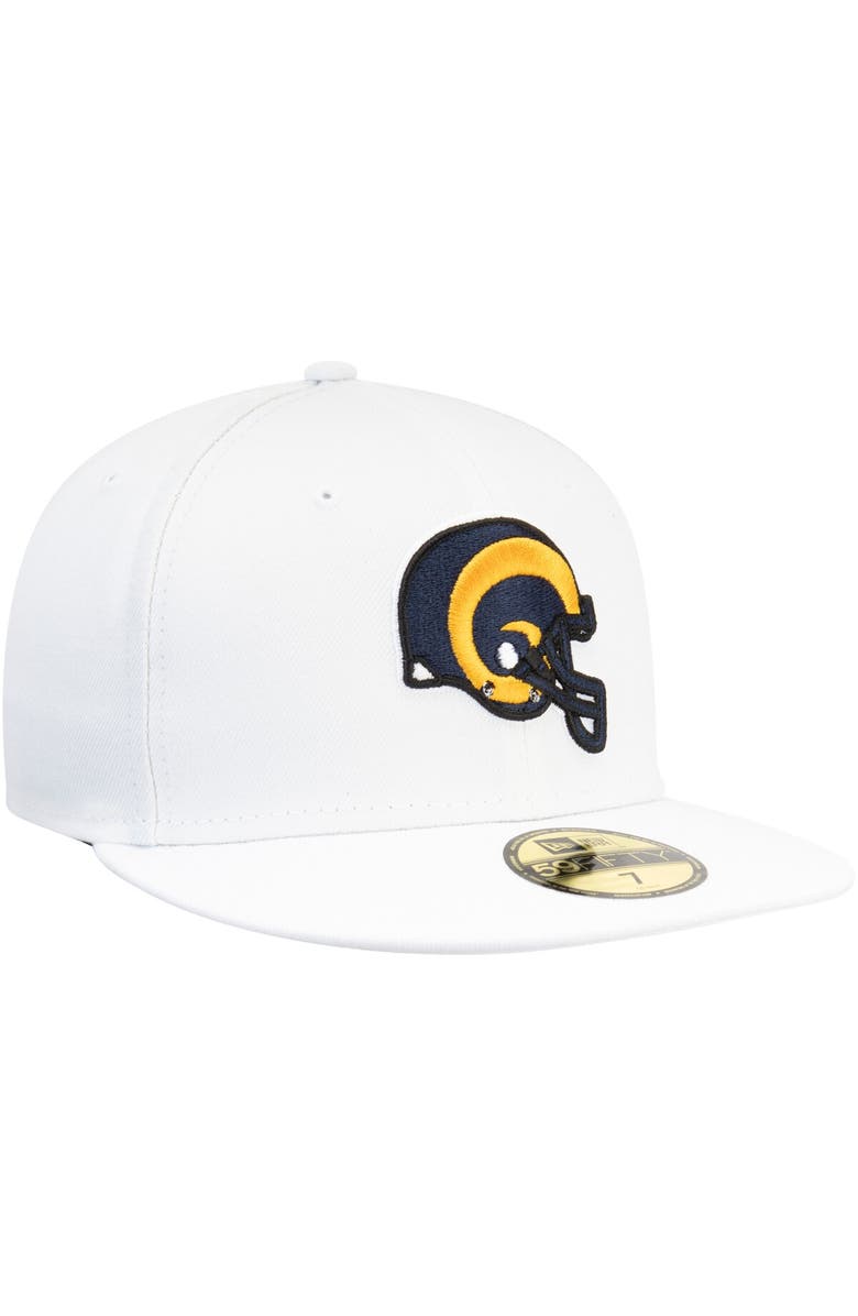 New Era Men's New Era White Los Angeles Rams Historic Omaha 59FIFTY Fitted Hat, Alternate, color, White