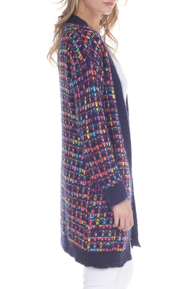 Multicolor Chenille Longline Cardigan, Alternate, color, MULTI