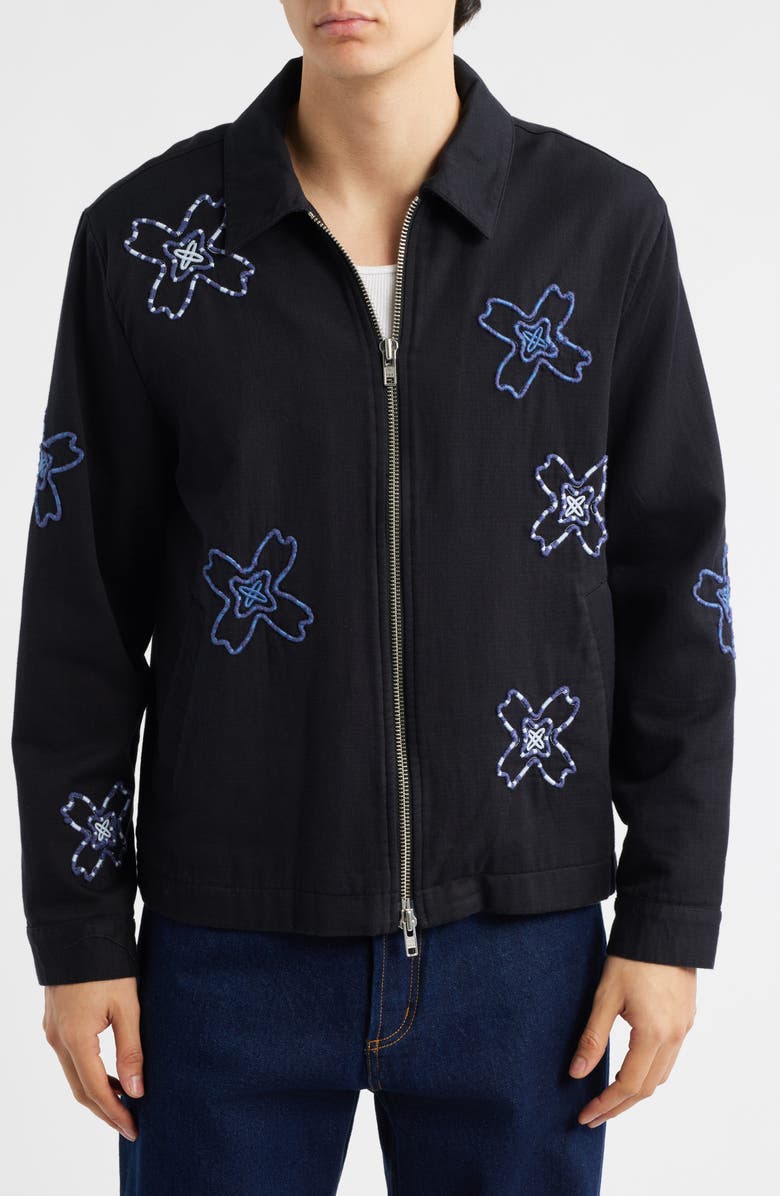 Wax London Eldon Floral Cotton Twill Jacket, Alternate, color, Black