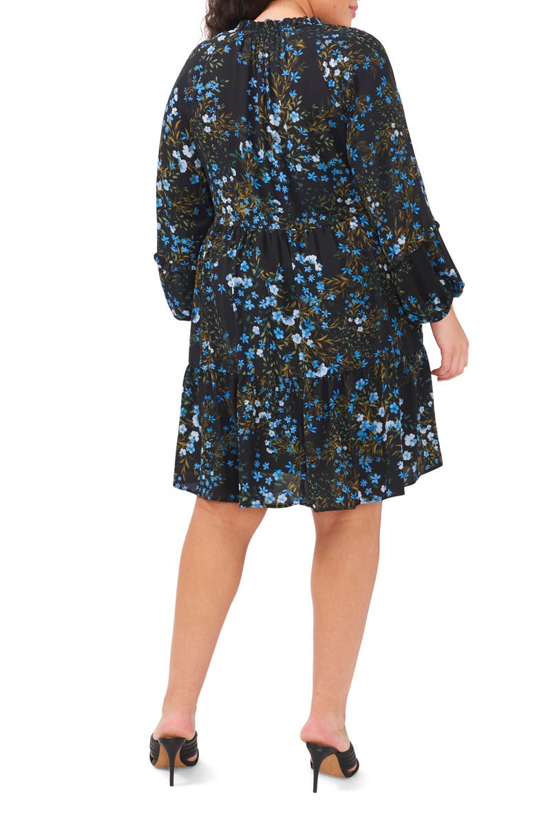 CeCe Floral Print Long Sleeve A-Line Dress, Alternate, color,