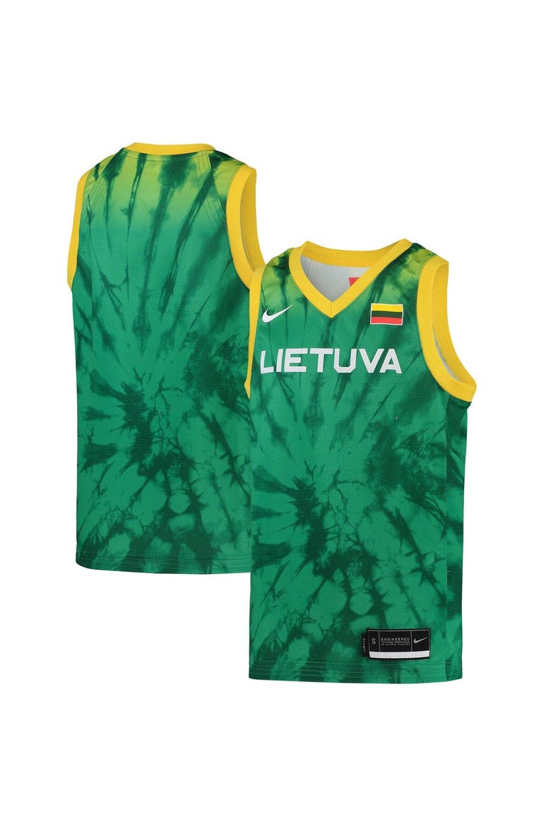 Youth Nike Green Lithuania Basketball 2020 Summer Olympics Replica Team Jersey, Main, color, Green