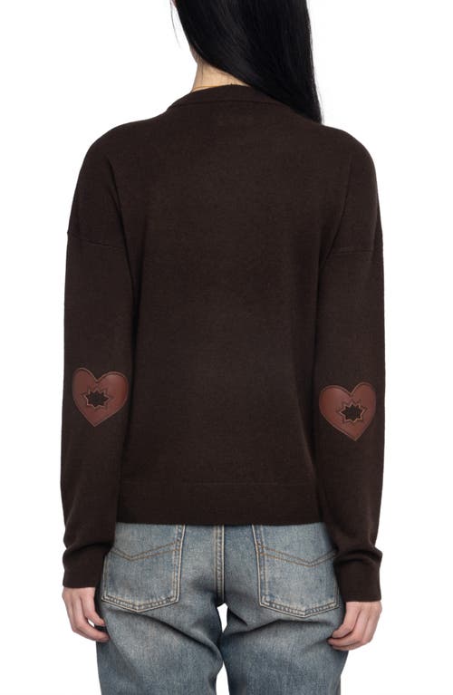 Zadig & Voltaire Cici Heart Patch Sweater In Brown